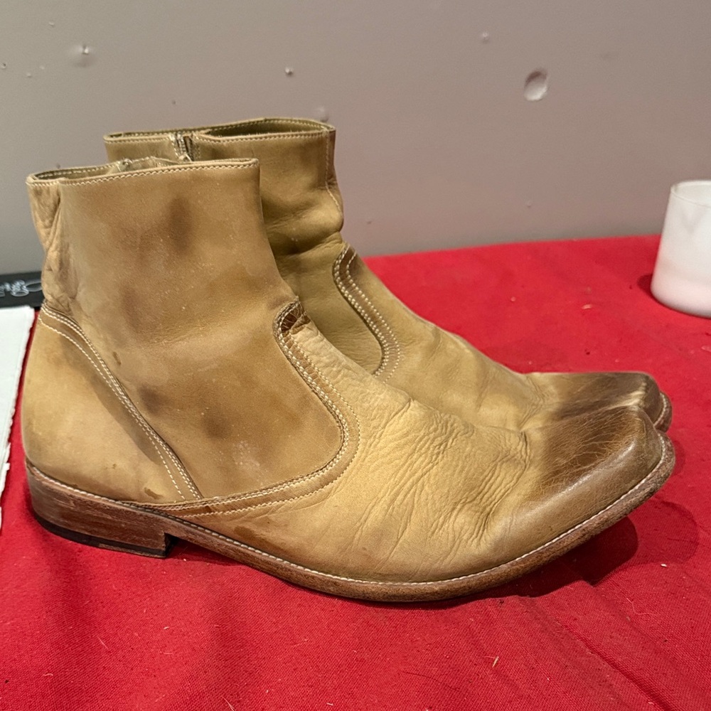 Men's Tan Leather Ankle Boots
